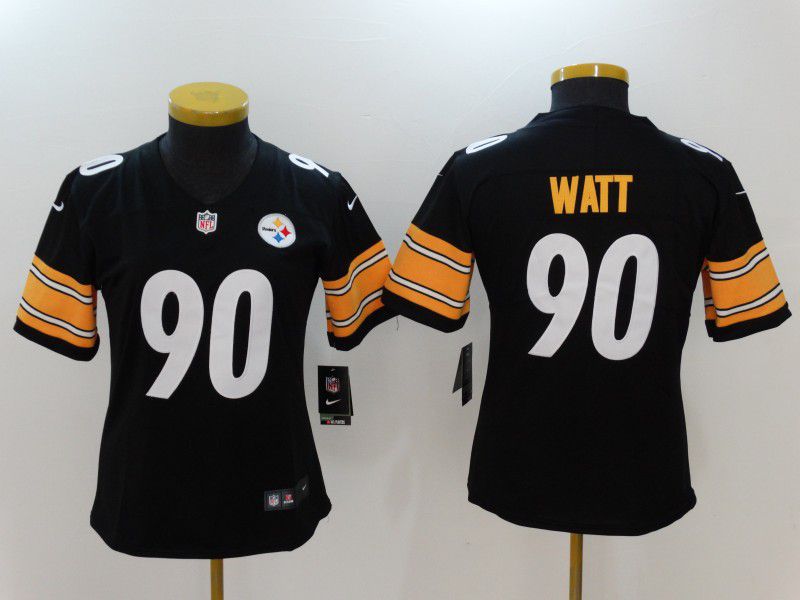 Women Pittsburgh Steelers 90 Watt Black Nike Vapor Untouchable Limited NFL Jerseys